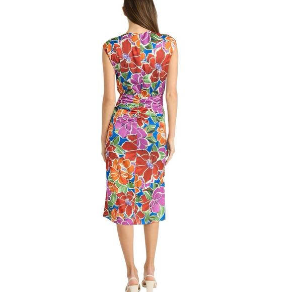 NEW! Maggy London Women's Sleeveless Midi Floral Dress V-Neck Size‎ 6 Wedding - Picture 3 of 12